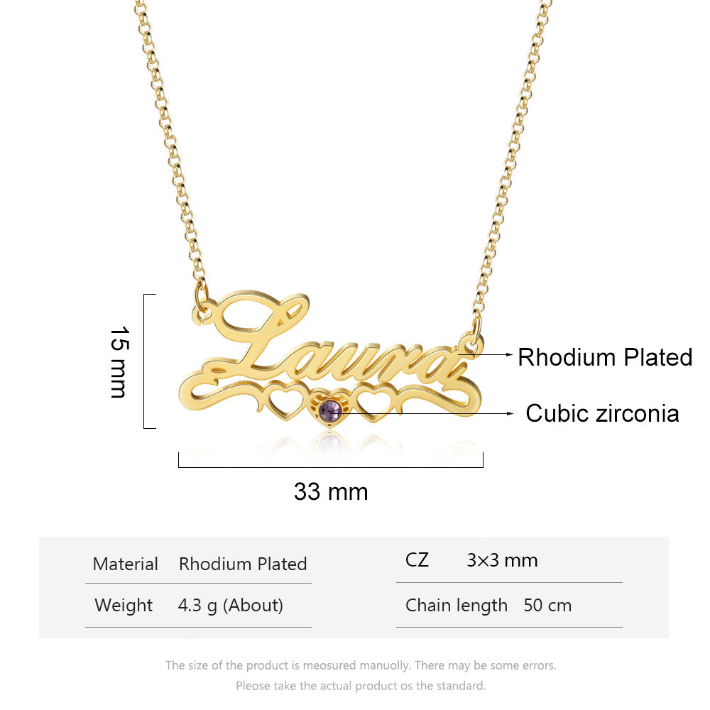 Personalized Rhodium Plated Name Necklace
