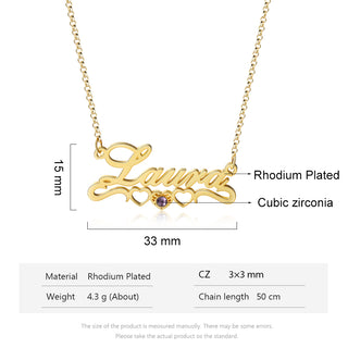 Personalized Rhodium Plated Name Necklace