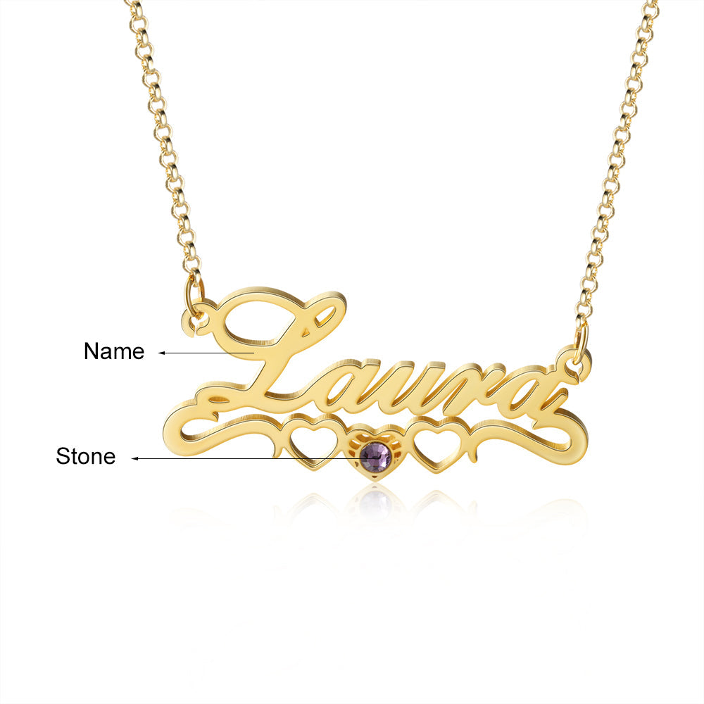 Personalized Rhodium Plated Name Necklace