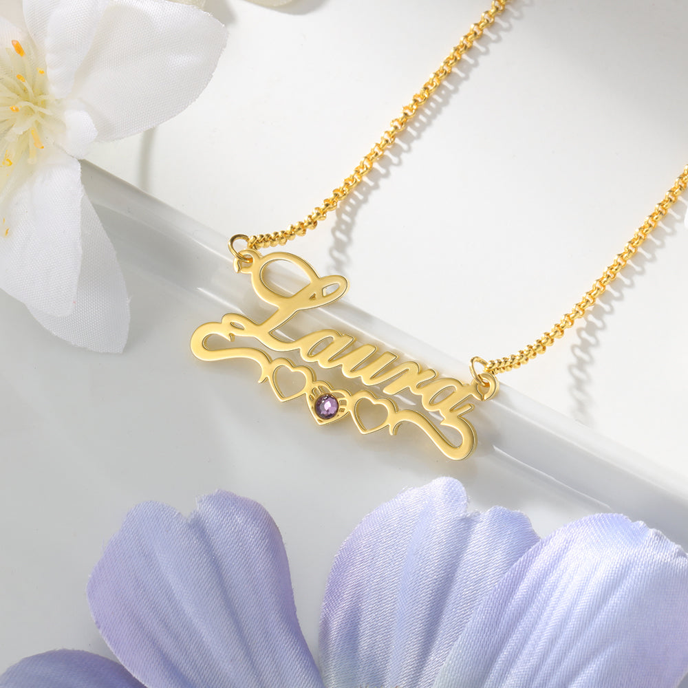 Personalized Rhodium Plated Name Necklace