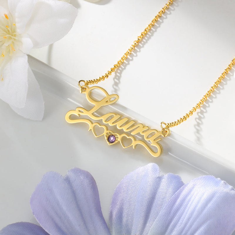 Personalized Rhodium Plated Name Necklace