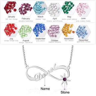 Personalized Snowflake Infinity Name Necklace