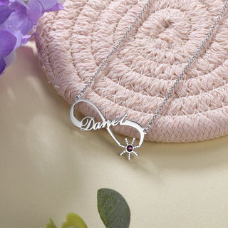 Personalized Snowflake Infinity Name Necklace