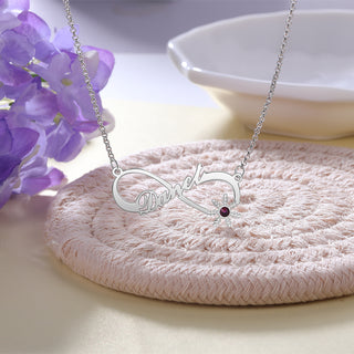 Personalized Snowflake Infinity Name Necklace