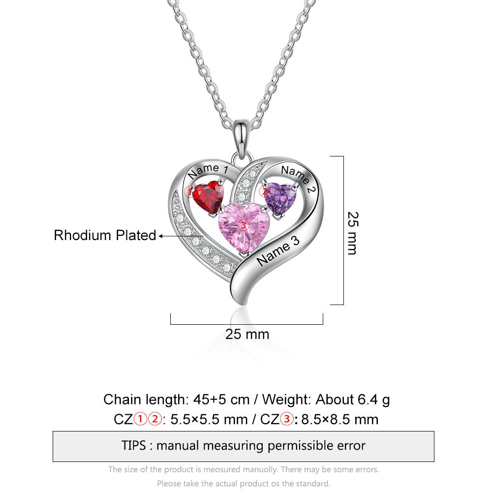 Heart-shaped Birthstone Necklace
