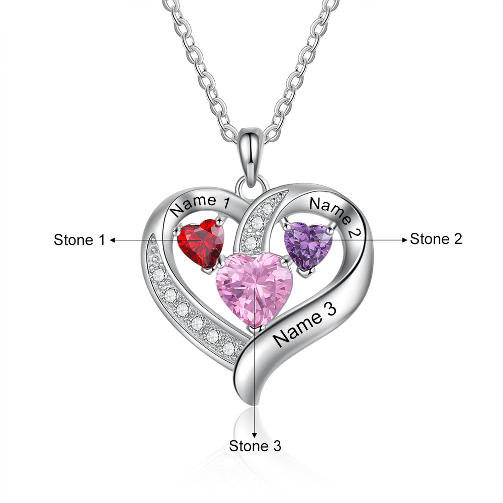 Heart-shaped Birthstone Necklace
