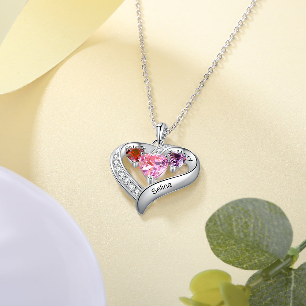 Heart-shaped Birthstone Necklace