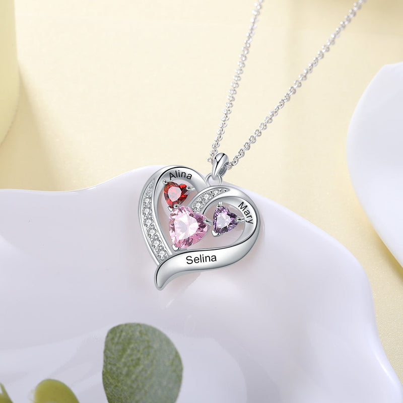 Heart-shaped Birthstone Necklace