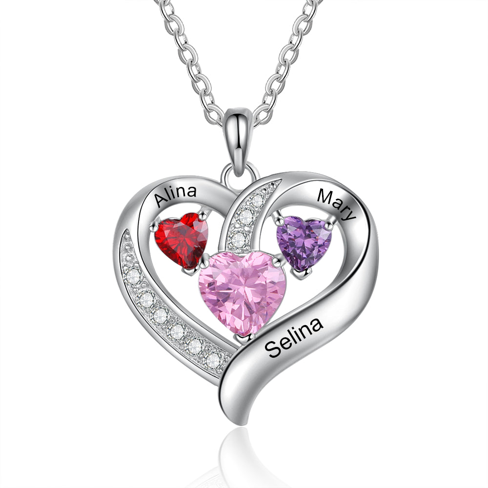 Heart-shaped Birthstone Necklace