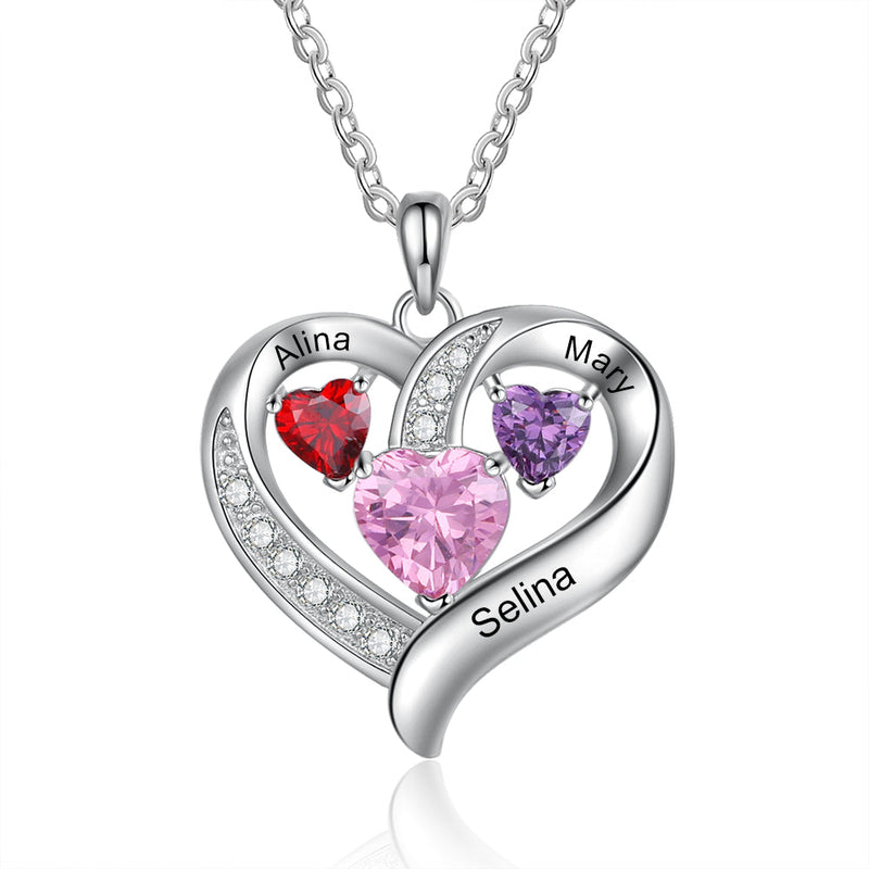 Heart-shaped Birthstone Necklace