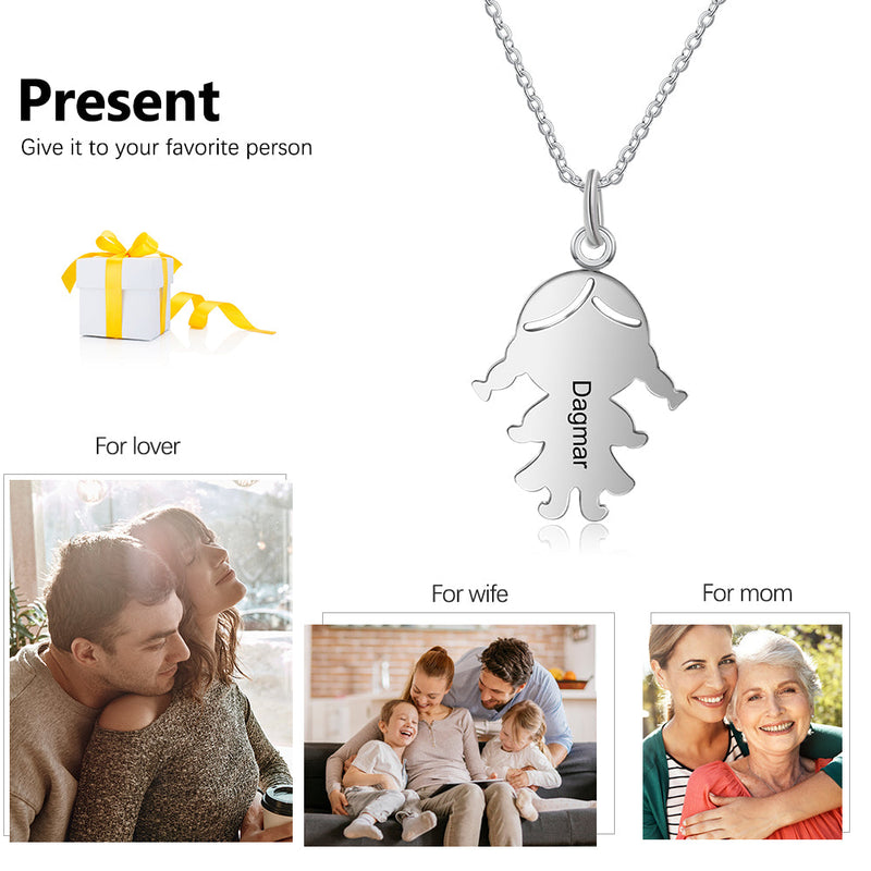 Personalized Stainless Steel Baby Boy Girl Necklace