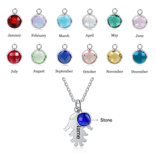 Stainless Steel Birthstone Baby Necklace