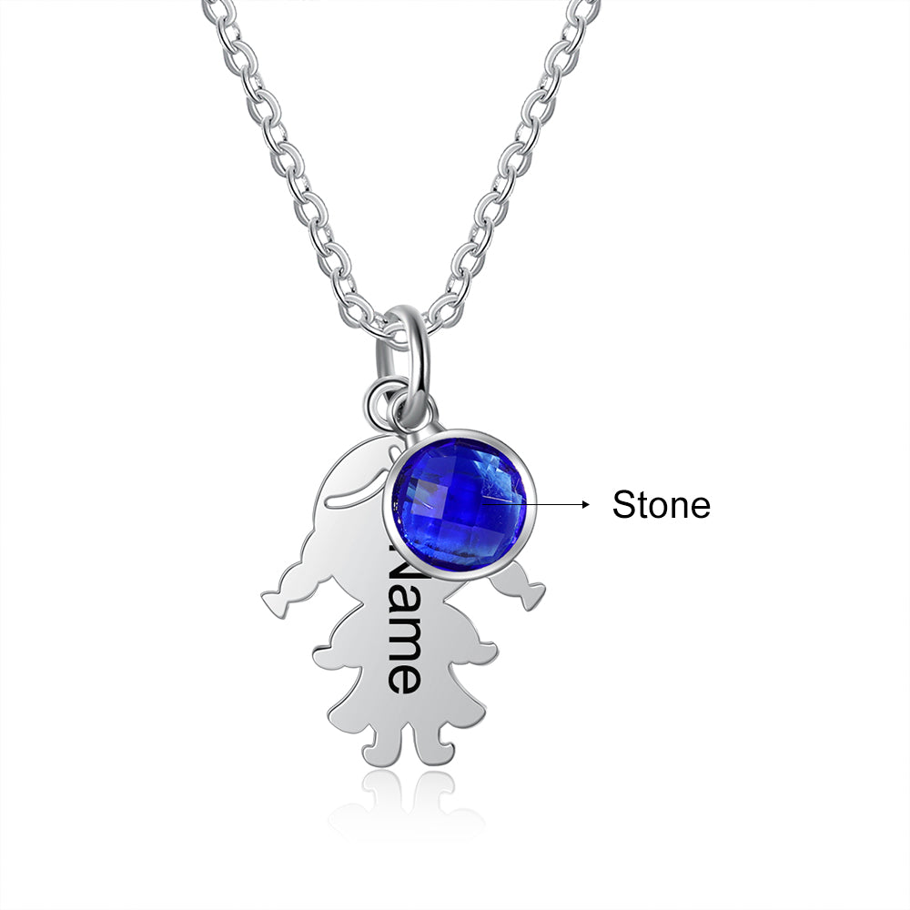 Stainless Steel Birthstone Baby Necklace