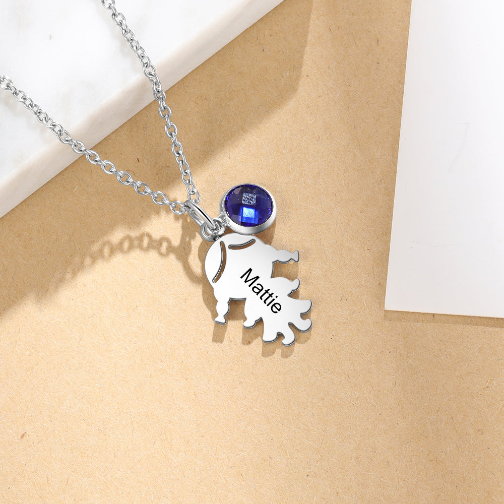 Stainless Steel Birthstone Baby Necklace