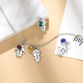 Stainless Steel Birthstone Baby Necklace