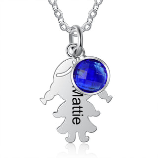 Stainless Steel Birthstone Baby Necklace
