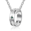 Stainless Steel Birthstone Ring Couple Necklace