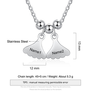 Personalized Stainless Steel Leaf Necklace