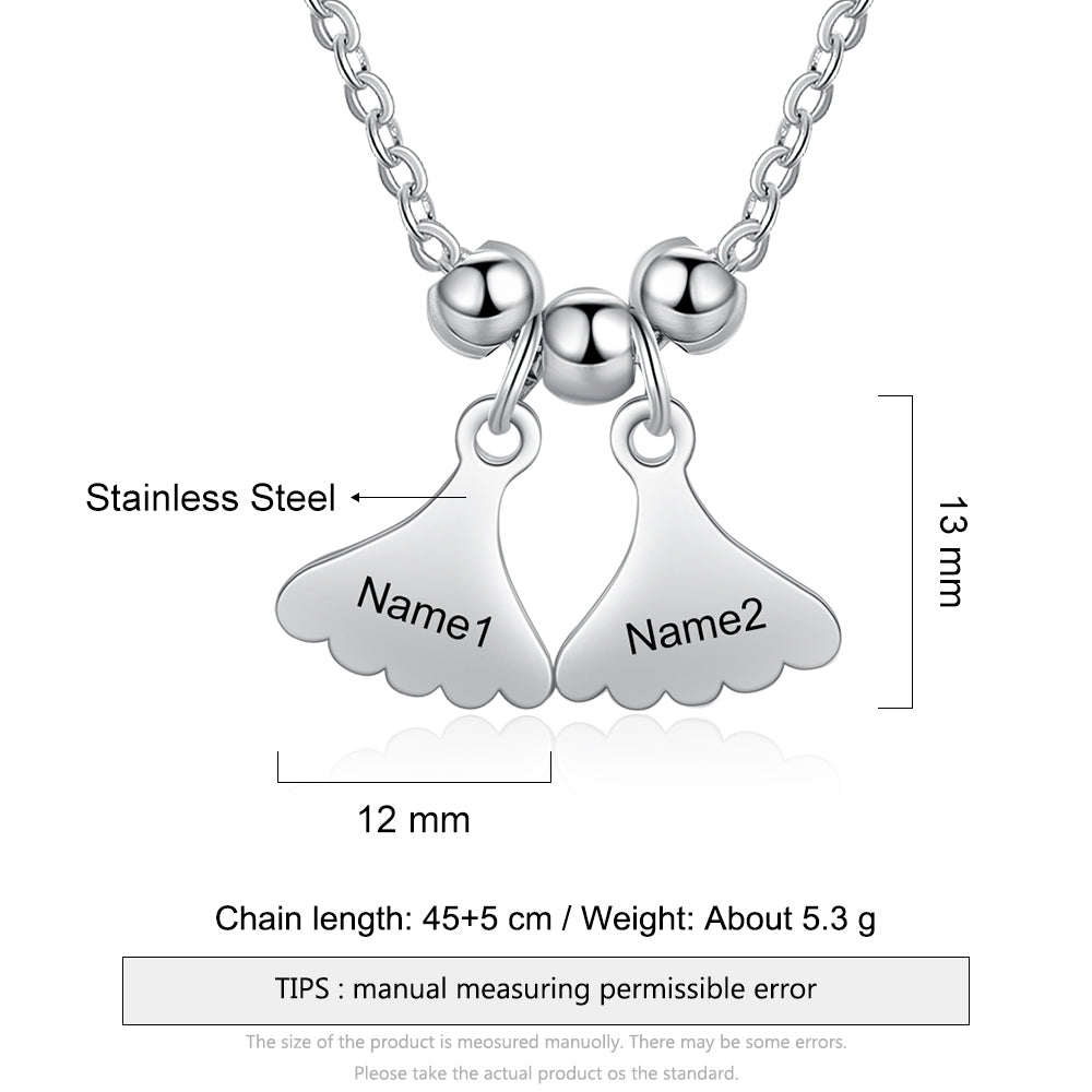 Personalized Stainless Steel Leaf Necklace