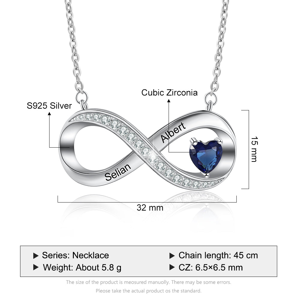 925 Sterling Silver Infinity Necklace