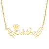 Personalized Crown Wing Name Necklace