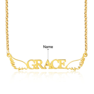 Personalized Angel Wing Name Necklace