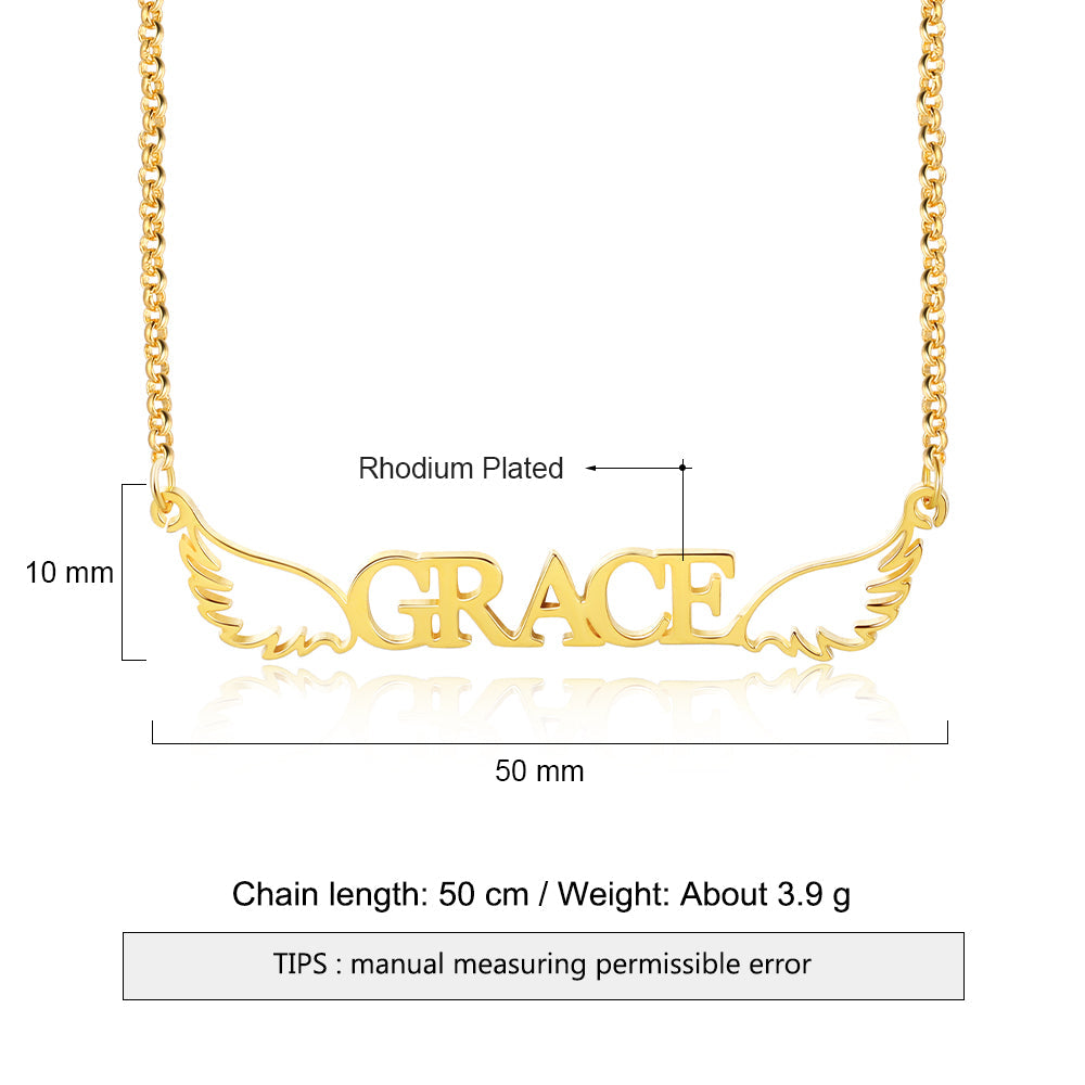 Personalized Angel Wing Name Necklace
