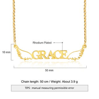 Personalized Angel Wing Name Necklace