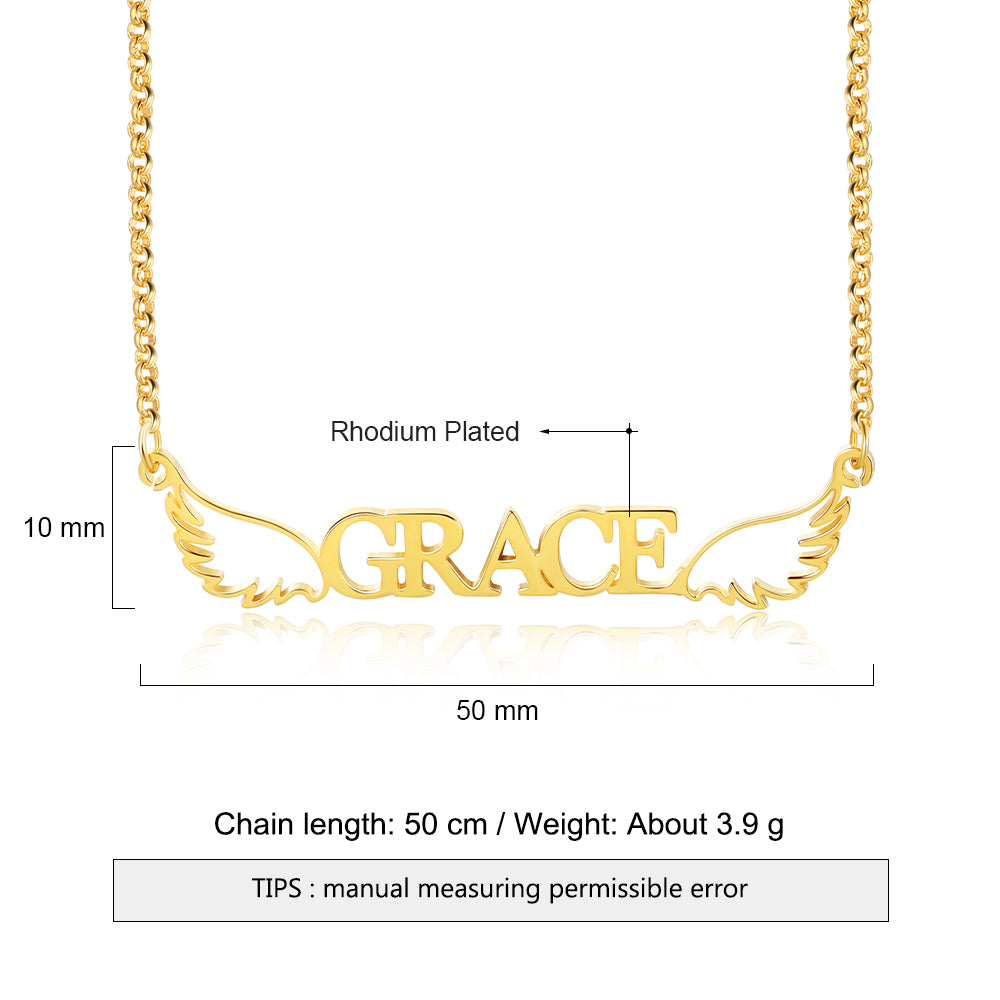 Personalized Angel Wing Name Necklace