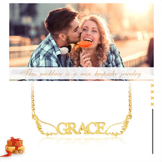 Personalized Angel Wing Name Necklace