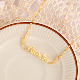 Personalized Angel Wing Name Necklace