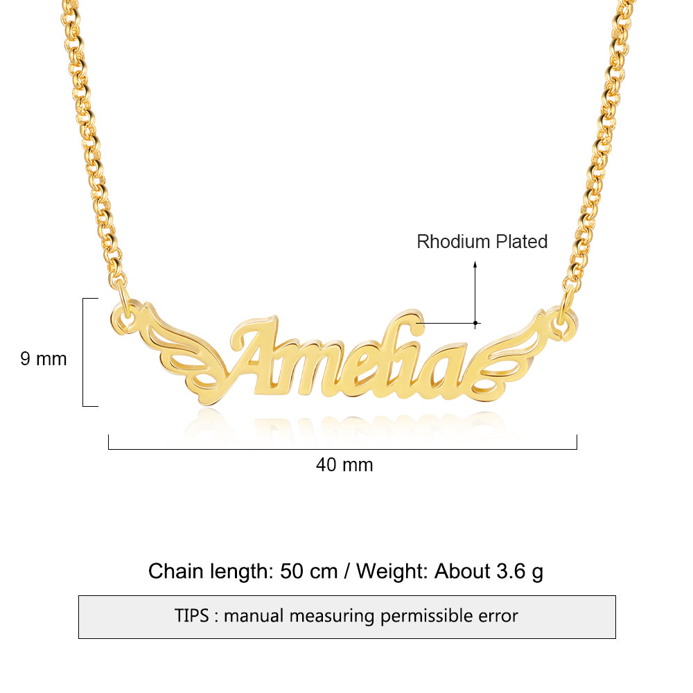 Personalized Rhodium Plated Name Necklace
