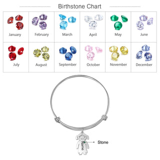 Personalized Stainless Steel Baby Boy Girl Bangle Bracelet