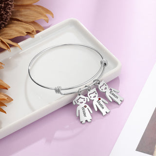 Personalized Stainless Steel Baby Boy Girl Bangle Bracelet