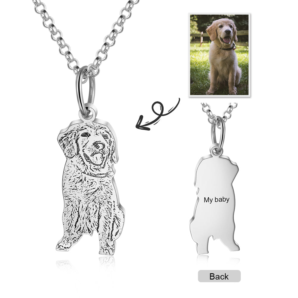 Personalized Stainless Steel Pet Animal Shadow Carving Necklace