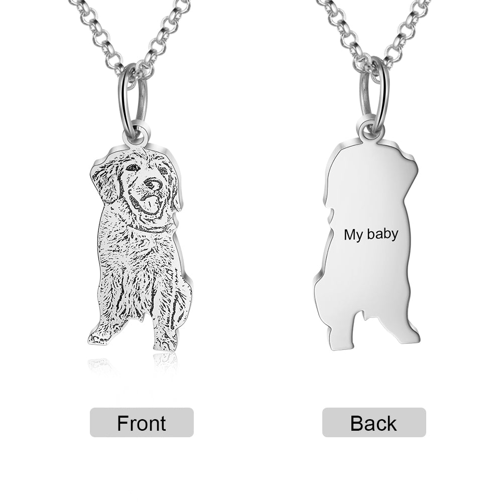 Personalized Stainless Steel Pet Animal Shadow Carving Necklace