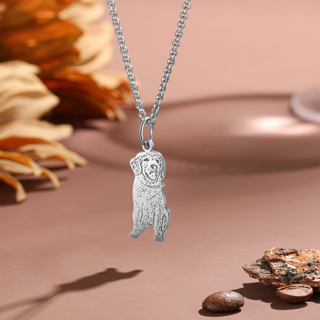 Personalized Stainless Steel Pet Animal Shadow Carving Necklace