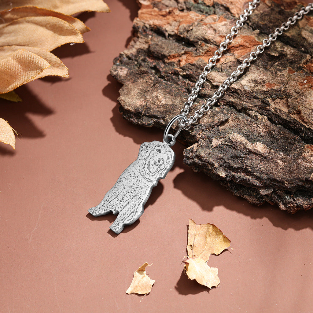 Personalized Stainless Steel Pet Animal Shadow Carving Necklace