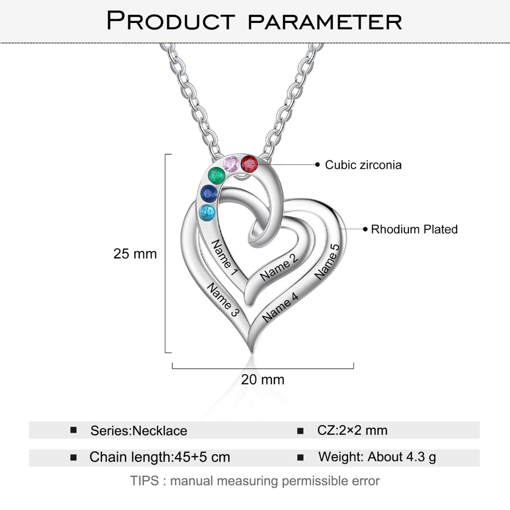 Rhodium Plated Heart Shape Necklace