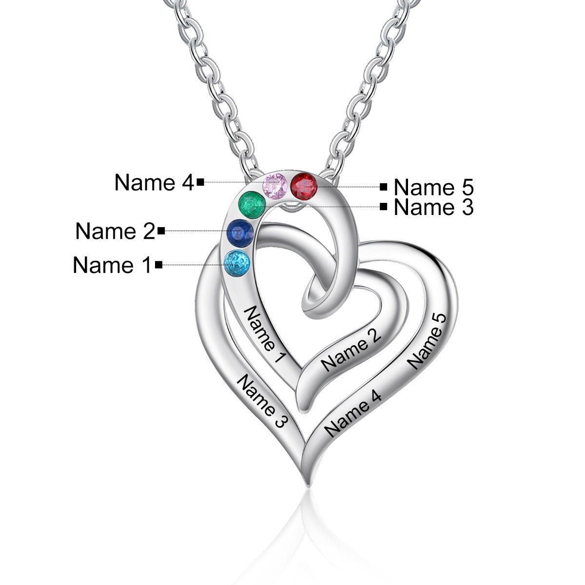 Rhodium Plated Heart Shape Necklace