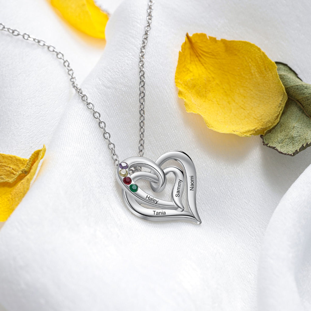 Rhodium Plated Heart Shape Necklace