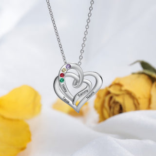 Rhodium Plated Heart Shape Necklace