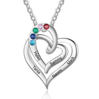 Rhodium Plated Heart Shape Necklace