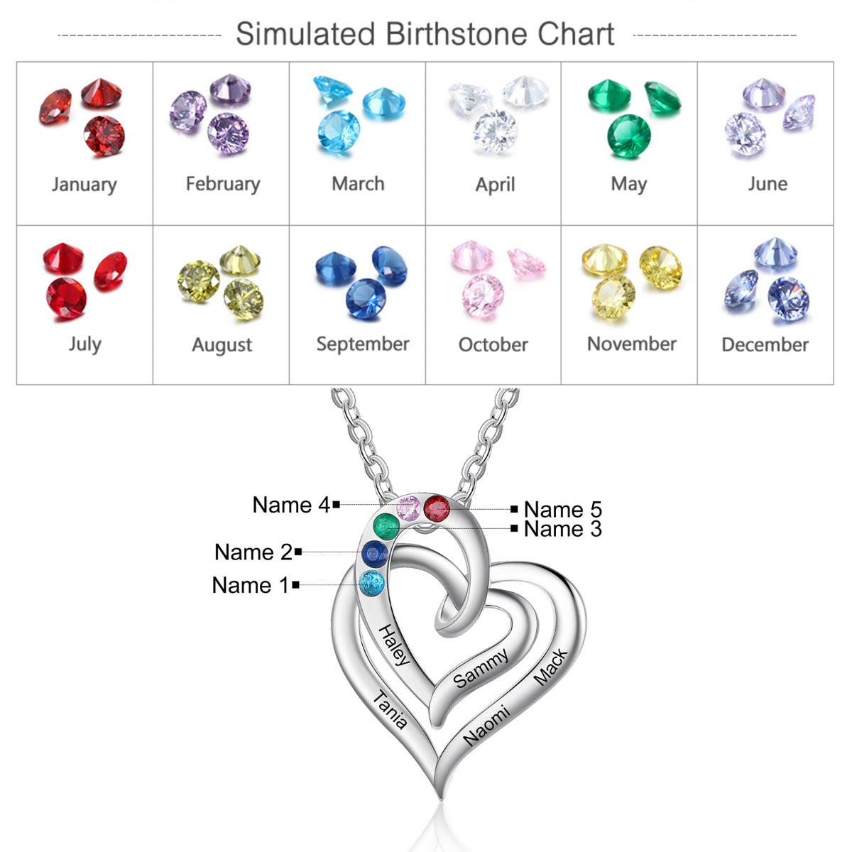 Rhodium Plated Heart Shape Necklace