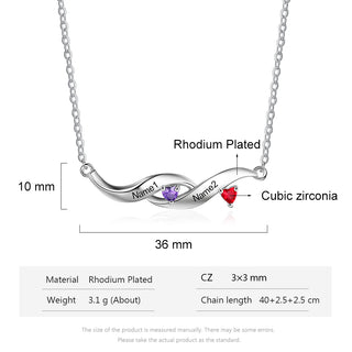 Rhodium Plated Heartbeat Necklace