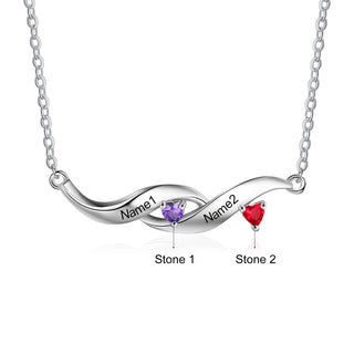 Rhodium Plated Heartbeat Necklace