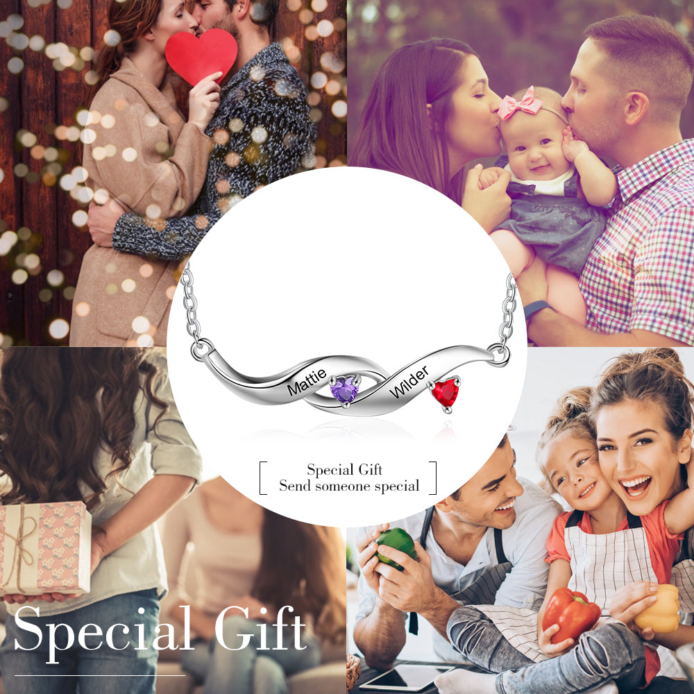 Rhodium Plated Heartbeat Necklace