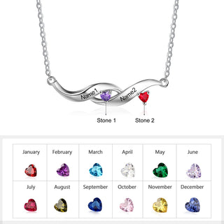 Rhodium Plated Heartbeat Necklace