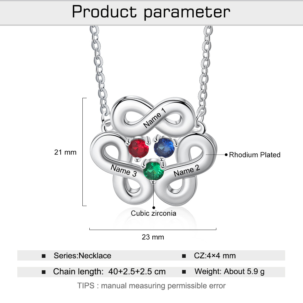Rhodium Plated Infinity Necklace