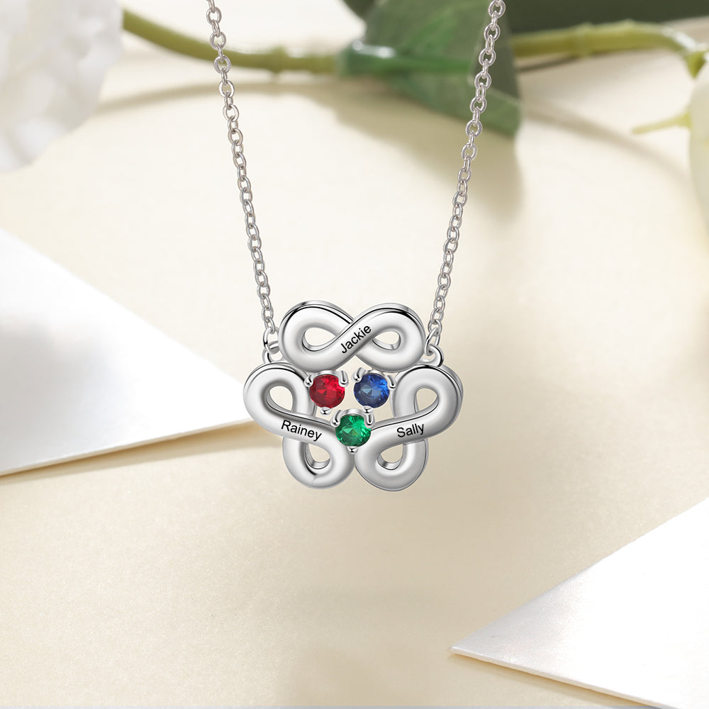 Rhodium Plated Infinity Necklace